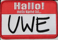 Namensschild Uwe Patch